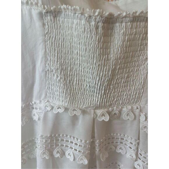 NWT Anthropologie x English Factory - Poplin Heart Embroidery White Midi Dress, - Picture 13 of 13